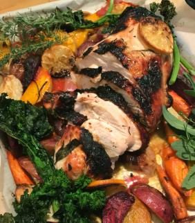 SHEET PAN ROAST TURKEY BREAST WITH LOTS OF VEGETABLES