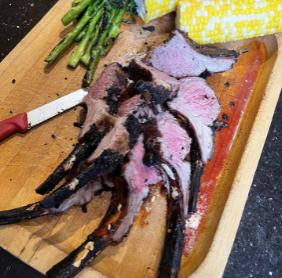 GRILLED RACK OF LAMB WITH SWEET MUSTARD PASTE