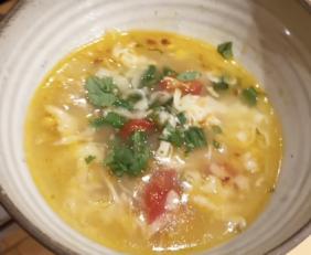 TORTILLA SOUP WITH LIME AND CILANTRO