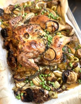 Roast Chicken with Spring Vegetables