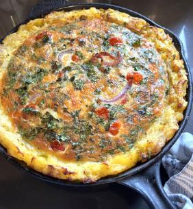 POTATO CRUST QUICHE-ISH or VEGETABLE PIE