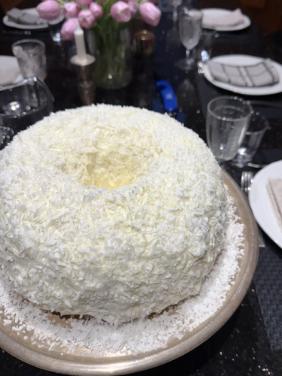 COCONUT WHITE CHOCOLATE CAKE WITH COCONUT FROSTING