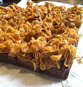 Salted Caramel Cornflake Brownies