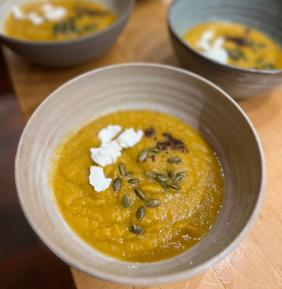 WINTER DAY PUMPKIN AND LEEK SOUP
